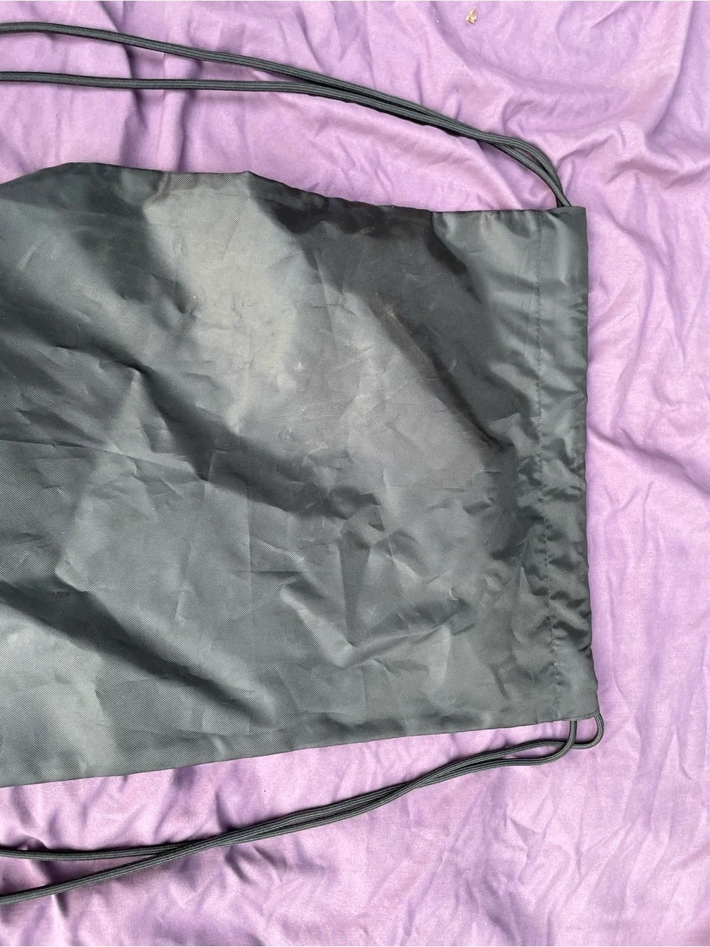 Balenciaga Black Drawstring Nylon Backpack